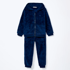 Conjunto em Fleece Peluciado com Orelhinhas no Capuz Marinho Hering Bebê - Masculino