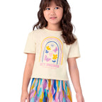 Conjunto Camiseta Manga Curta e Shorts Malwee Let's Discover Feminino - Bege