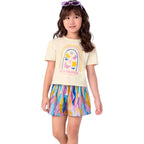 Conjunto Camiseta Manga Curta e Shorts Malwee Let's Discover Feminino - Bege