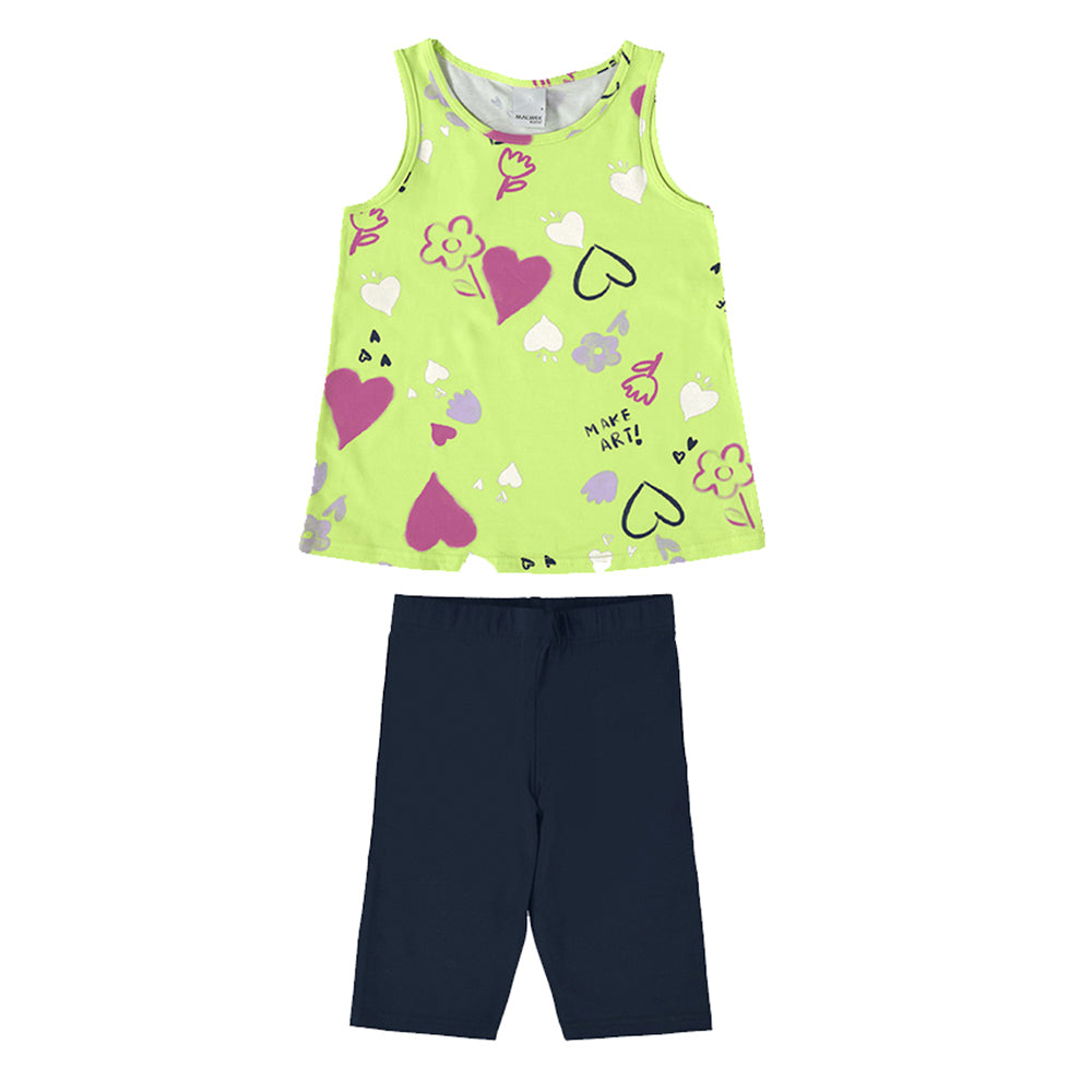 Conjunto Regata e Bermuda Malwee Make Art Feminino - Verde Limão