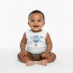 Conjunto Body Regata e Bermuda Mescla Baby Balão Masculino