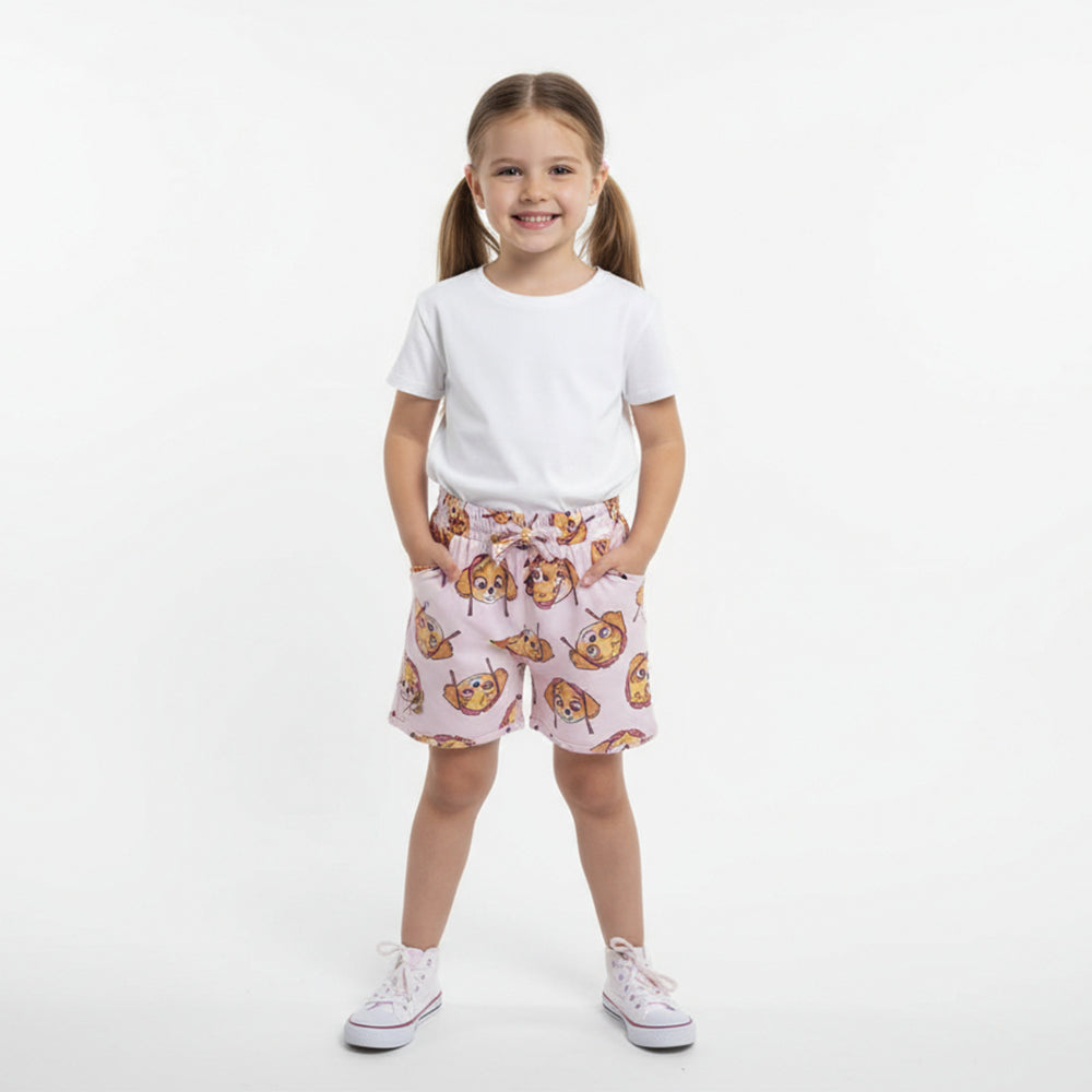 Shorts De Malha By Gus Skye Patrulha Canina Feminino - Rosa