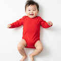 Body Manga Longa Liso Taita 100% Algodão - Vermelho