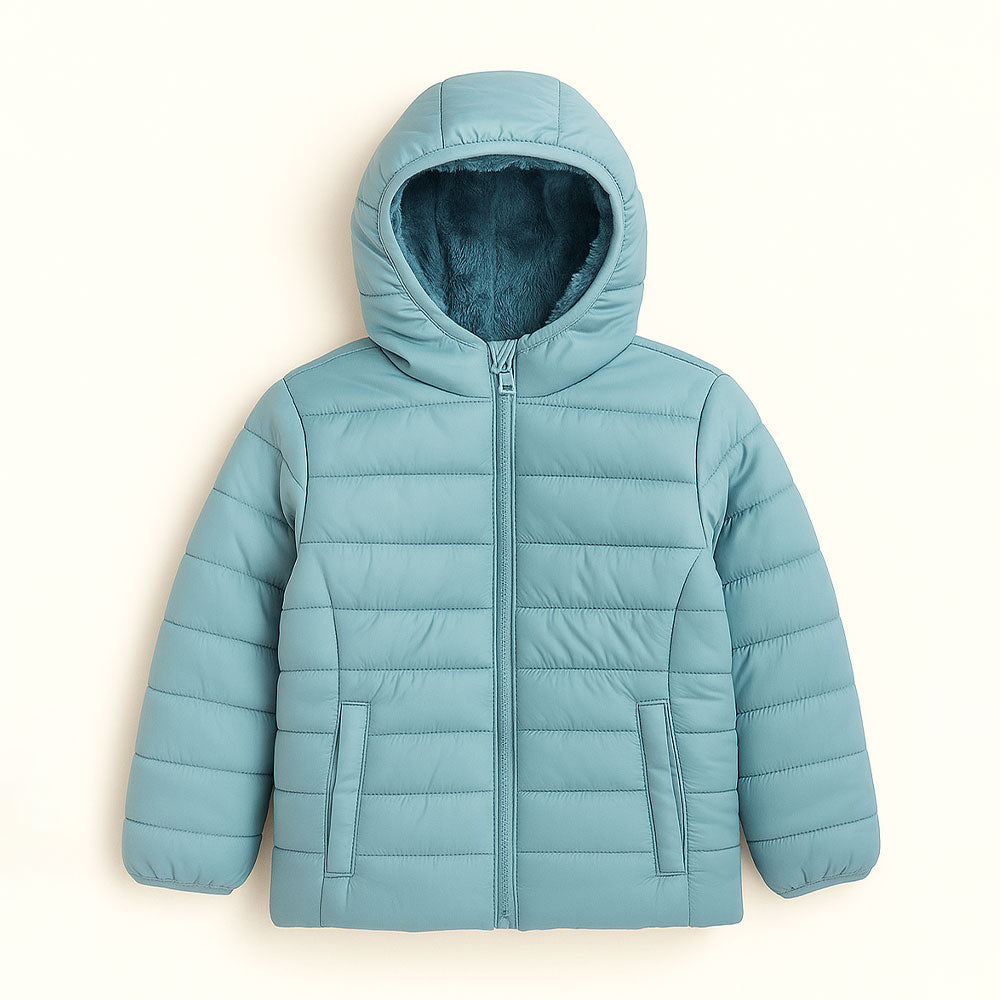 Jaqueta Puffer Peluciada com Capuz Grand Bazar  - Feminina