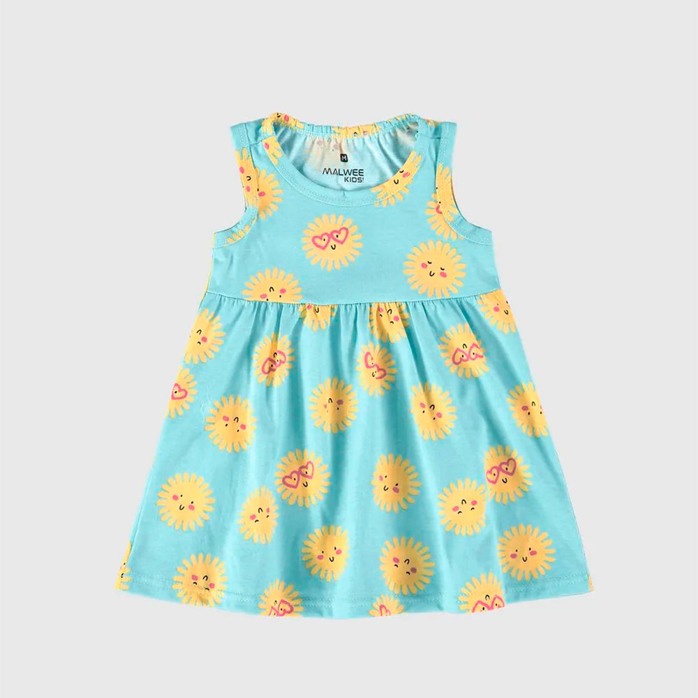 Vestido Regata Malwee Estampa De Sol Feminino - Azul
