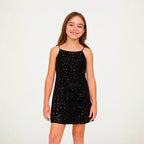 Vestido Alça Fina Malwee Com Lantejoulas Feminino - Preto