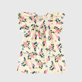 Vestido Manga Curta Malwee Pássaros Feminino - Off-White