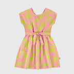 Vestido Manga Curta Malwee Sol Colorido Feminino - Rosa/Verde Limão