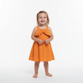 Vestido De Alça Malwee Xadrez Com Amarração No Peito Feminino - Laranja