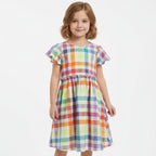 Vestido Manga Curta Malwee Xadrez Colorido Feminino - Multicolorido