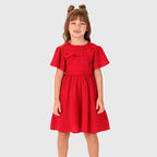 Vestido Manga Curta Malwee Em Laise Feminino - Vermelho