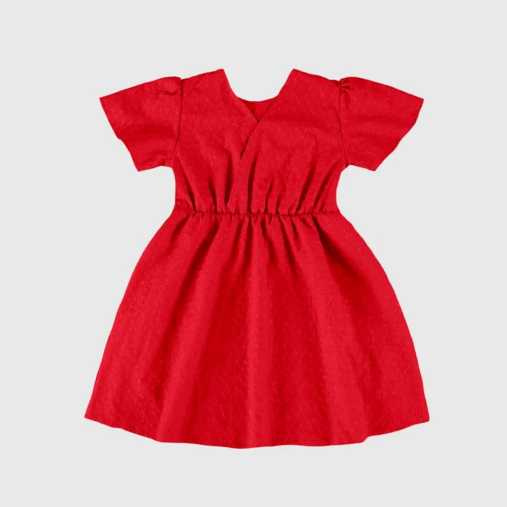 Vestido Manga Curta Malwee Em Laise Feminino - Vermelho