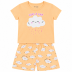 Pijama Blusa e Shorts Infantil Take a Nap Brilha no Escuro Feminino Brandili - Pêssego