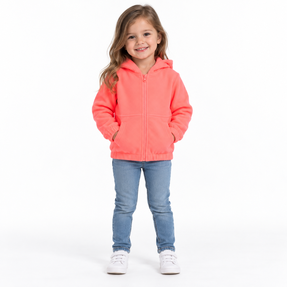 Jaqueta Microsoft com Capuz Infantil Menina TMX Kids&Teens - Laranja Neon