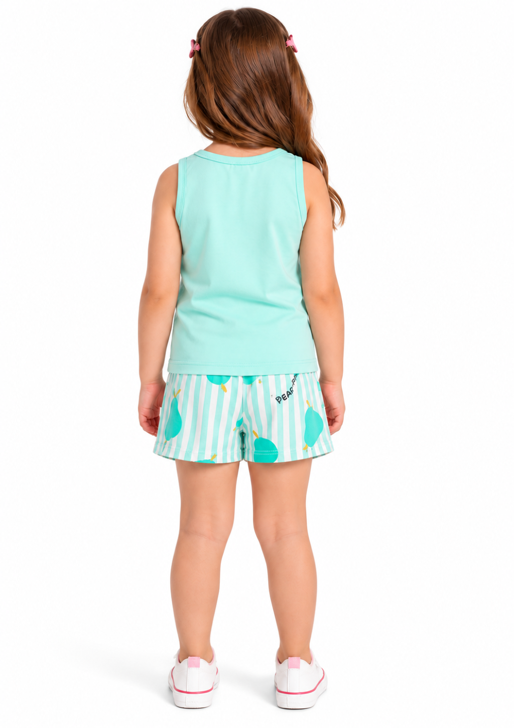 Conjunto Infantil Blusa de Alcinha Pêra e Shorts Brandili Menina - Verde