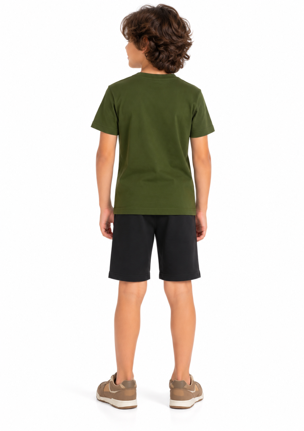 Conjunto Infantil Camiseta Dinossauros e Bermuda Menino Brandili Club  - Verde