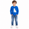Camiseta Manga Longa My Dog Friend Infantil Menino Upalôo - Azul