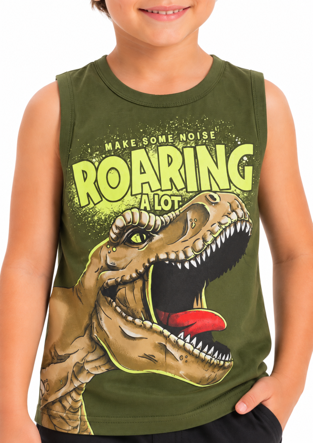 Conjunto Infantil Regata T-Rex e Bermuda Brandili Menino - Verde