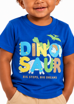Conjunto Infantil Camiseta Estampa Dinossauros e Bermuda Brandili Menino - Azul