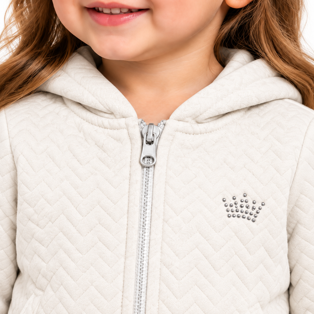 Conjunto Jaqueta e Calça Matelassê Bebê Menina TMX Kids&Teens - Marfim