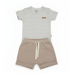 Conjunto Body Manga Curta e Shorts BabyCotton Masculino