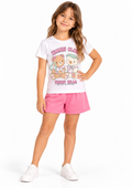 Conjunto Infantil Blusa e Shorts Menina Brandili -  Rosa