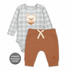 Conjunto Body Manga Longa e Calça Mini & Co Suedine Masculino - Ursinhos