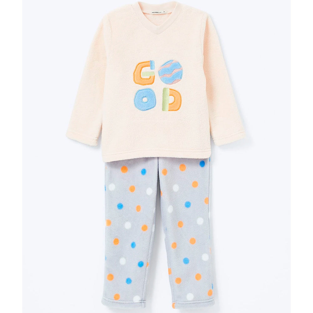 Pijama Longo Hering Kids Estampado Em Fleece Menina - Laranja
