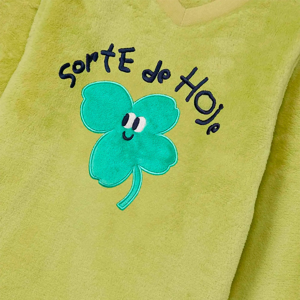 Pijama Longo Hering Kids Estampado Em Fleece Menina -Verde