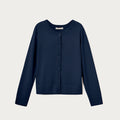 Cardigan Em Tricô Hering Kids Feminina - Azul Marinho