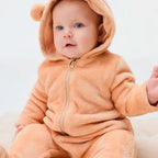 Pijama Peluciado Com Aplique Unissex Hering Kids- Marrom