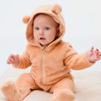 Pijama Peluciado Com Aplique Unissex Hering Kids- Marrom