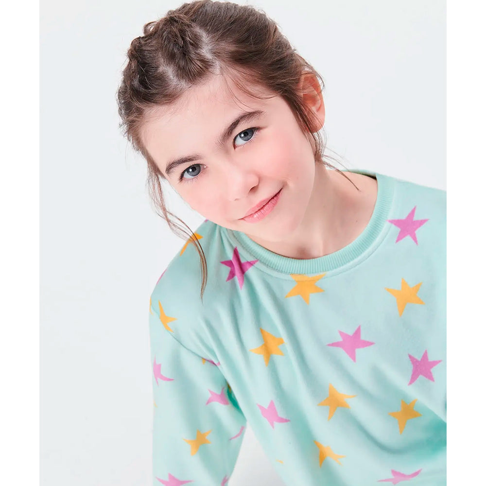 Pijama Longo Em Plush Hering Kids Feminino - Verde