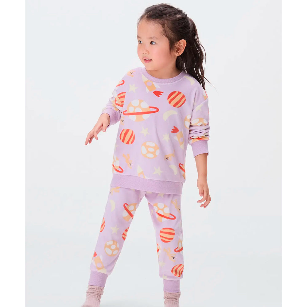 Pijama Longo Em Plush Hering Kids Feminino - Roxo