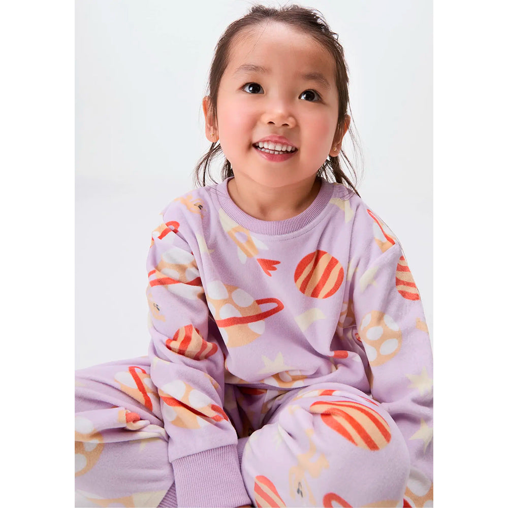 Pijama Longo Em Plush Hering Kids Feminino - Roxo