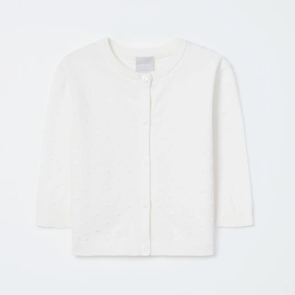 Casaco Manga Longa em Tricô Hering Kids Feminino - Off-White