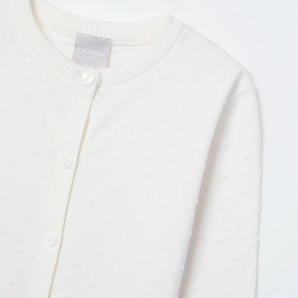 Casaco Manga Longa em Tricô Hering Kids Feminino - Off-White