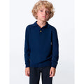 Camisa Polo Manga Longa Em Tricô Regular Hering Kids Masculino - Azul