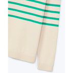 Camisa Polo Manga Longa Em Tricô Fio Tinto Listrado Hering Kids Masculino - Off-White