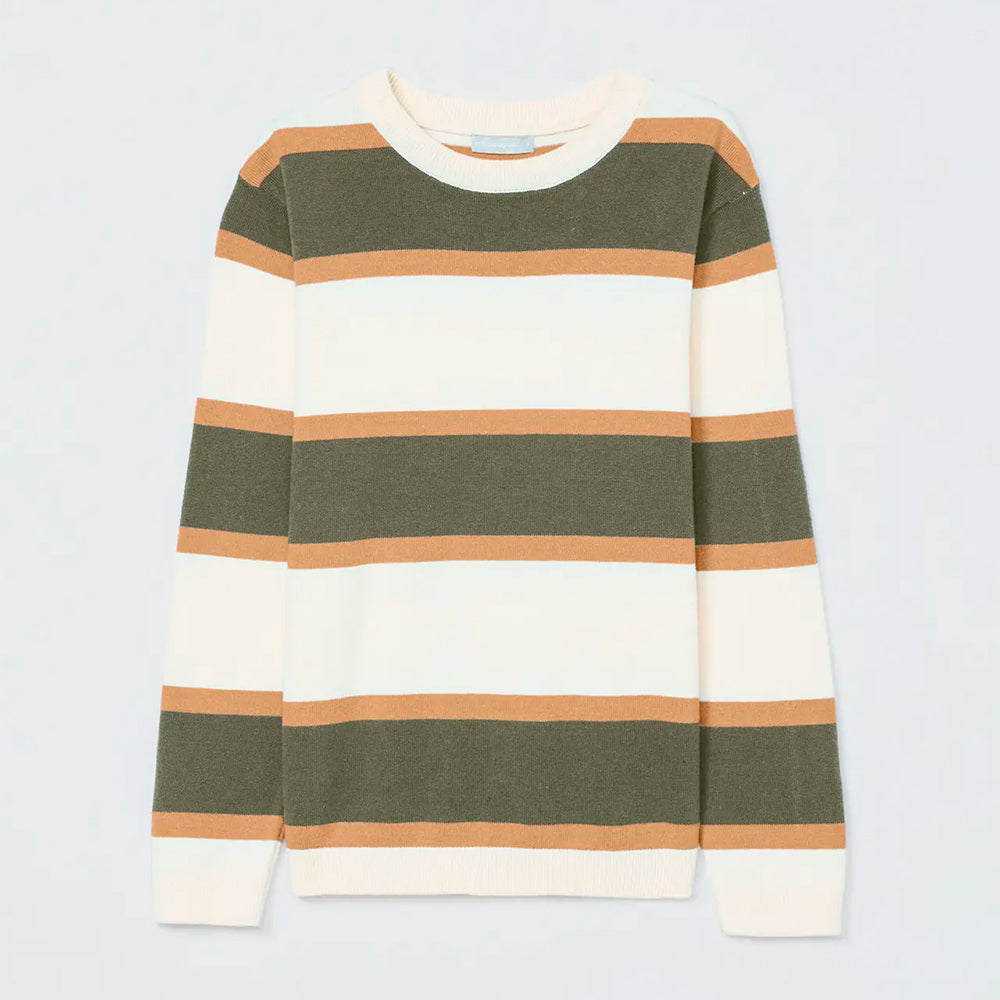 Suéter Em Tricô Listrado Hering Kids Masculino - Verde