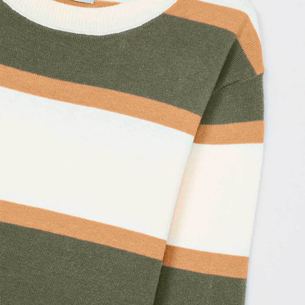 Suéter Em Tricô Listrado Hering Kids Masculino - Verde
