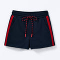 Shorts Reto Faixa Laterais Infantil Hering Kids Feminino - Azul
