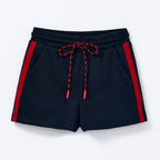 Shorts Reto Faixa Laterais Infantil Hering Kids Feminino - Azul
