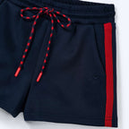 Shorts Reto Faixa Laterais Infantil Hering Kids Feminino - Azul