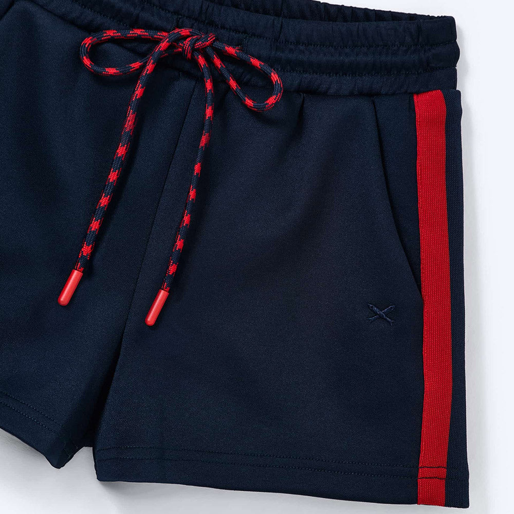 Shorts Reto Faixa Laterais Infantil Hering Kids Feminino - Azul
