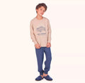 Pijama Manga Longa com Estampa Masculina Magiamix - Bege