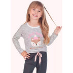 Pijama Manga Longa Com Estampa Feminina MagiaMix- Listrado