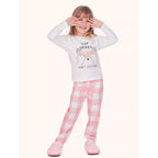 Pijama Manga Longa Com Estampa Feminina MagiaMix- Off White