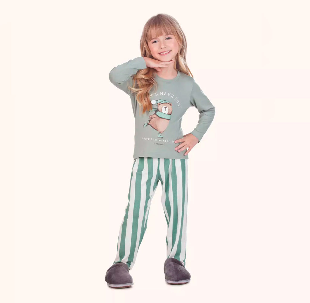 Pijama Manga Longa com Estampa Feminina Magiamix - Verde