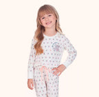 Pijama Manga Longa com Estampa Feminina Magiamix – Marfim